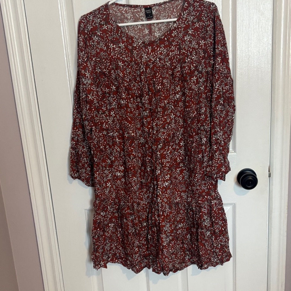 Floral Red Dress